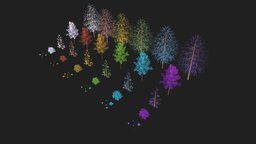 Stylized Vegetation Set tree, plant, grass, mushroom, flower, indie, prop, leaf, pumpking, indiegame, indiedev, cutout, indiegamedev, maya, asset, game, 3d, free, leaves