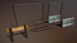 Urban Fencing fence, urban, road, concrete, barrier, opacity, metal, barricade, fences, chainlink, concretebarrier, city, construction