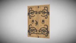 Gate gate, wrought-iron, wood, door