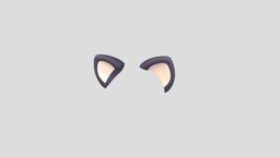 Black Cat Ears anatomy, cat, cute, kitty, prop, accessory, ear, head, costume, furry, pair, headwear, character, girl, cartoon, art, animal, anime, funny, black, noai