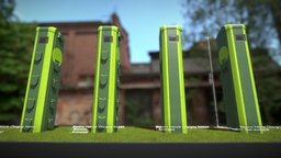 Electric Vehicle Charging Station 2 green, power, grass, socket, charger, energy, electricity, station, 3dhaupt, low-poly, electric, lawn-field, elektrofahrzeuge-ladestation, environmental-protection, green-engerie, mobilstation