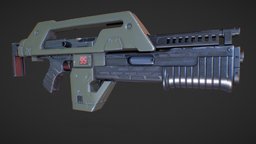 Aliens Puls Rifle M41A 4K replica, science, aliens, alien, movie, substancepainter, substance, weapons, gameart, scifi, sci-fi, gun, gameready, fictional-weapon
