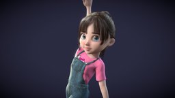 Cartoon girl cartoon young girl with binding body, little, children, child, young, girlcartoon, character, girl, cartoon
