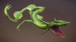 Realistic Rayquaza pokemon, lizard, snake, kyogre, rayquaza, 3dsmax, pokemonshield, pokemonsword