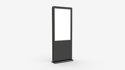 Advertising LCD display mockup lcd, stand, template, vertical, display, information, business, mockup, billboard, marketing, banner, advertising, blank, 3d, pbr, design, screen