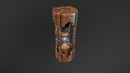 Hourglass blend, wooden, clock, sand, hourglass, blend3d, glass, blender, blender3d, wood