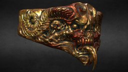 Chaos Belly Plate armour, bronze, chaos, belt-buckle
