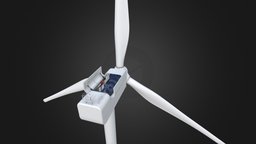 Wind Turbine Renewable Energy Windfarm: Cutaway wind, turbine, machinery, mechanical, generator, realtime, windmill, offshore, renewable, renewable-energy, windfarm, wind-turbine, turbine-blade, pbr-texturing, renewables, greenenergy, wind-farm, substancepainter, blender, pbr, substance-painter, renewable-energies, noai