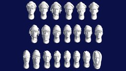 heads german soldiers commander, ww2, german, germany, officer, statue, head, second, soldiers, 2ww, deutsch, helmet, man, sculpture, war