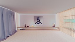 Yoga zen room baked 360 VR room, window, baked, clean, sun, bright, yoga, wide, place, zen, meditation, peaceful, house, wood, wood-foor