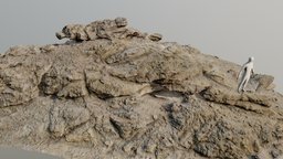 Big Coast Volcanic Rock Cliff Scan landscape, exterior, big, sharp, cliff, debris, boulder, outdoor, quarry, gravel, realistic, scanned, models, nature, volcanic, various, photoscan, photogrammetry, game, 3d, blender, pbr, lowpoly, model, scan, stone, rock