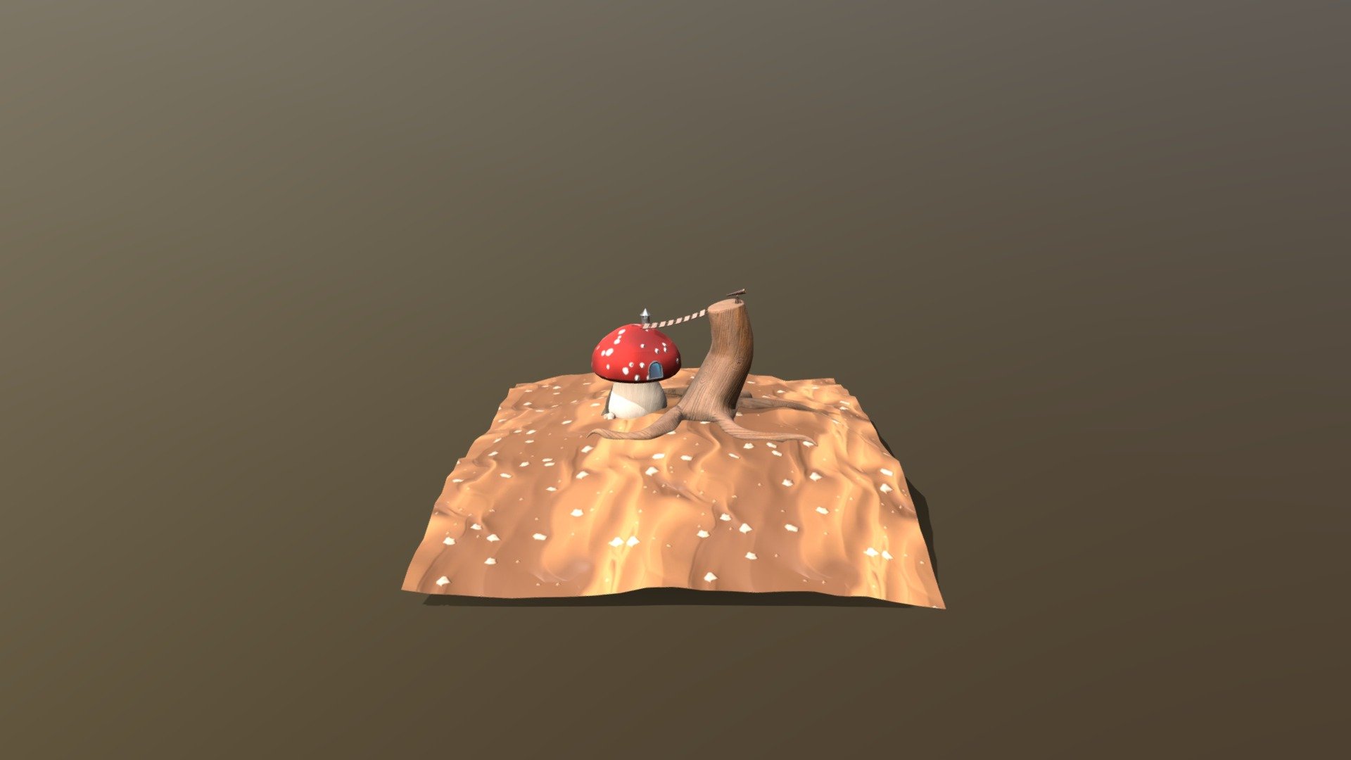 School Project - Mushroom House - 3D model by Orinap 3d model