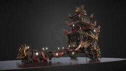 The Shogunate vehicule, japan, cart, oculus, vr, virtualreality, fire, ox, gravitysketch, artstation, yokai, shogunate, goshoguruma, katawaguruma, blender, blender3d, war, noai