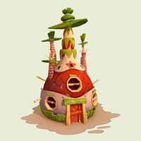Piñata scene, 3d-model, colourful, painted-texture, handpainted, 3d, photoshop, 3dsmax, house
