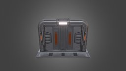 Sci-Fi Door doorway, metal, gateway, sapceship, lowpoly, scifi, sci-fi, door, noai