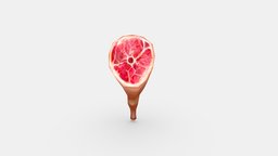 Cartoon Pork Leg food, ham, bone, meat, leg, meal, eat, butcher, pork, vendor, hunger, hungry, miscellaneous, lowpolymodel, ingredient, handpainted