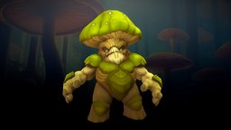 Stylized Mushroom Guardian rpg, cute, mushroom, fungus, chibi, guardian, mmo, rts, giant, fbx, moba, fungal, handpainted, pbr, lowpoly, animation, stylized, magic, fungal-monster
