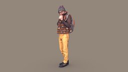 Frozen Guy in a Vest winter, vest, people, standing, photorealistic, urban, pink, jump, glasses, fall, cold, casual, alpine, autumn, tourist, pompom, goodboy, man, student, street, male, guy, cityzen, apresski, poindexter, rumbles, gawko