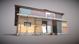 Slum X5 huts, favela, camp, hut, shack, slums, kitbash, slum, refugee