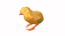 Animated Chiken Lowpoly Art Style symbol, baby, birds, small, egg, polygonal, chicken, wings, wings3d, farm, yellow, beautiful, fried, lowpolyart, triangular, multicolor, chopped, fluff, polygonart, polygonalart, cartoon, 3d, lowpoly, animation, animated, triangularstyle, kfs