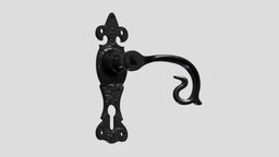 Fleur De Lys Door Handle modern, plate, element, key, lock, module, classic, handle, metal, minimalist, fittings, locking, knob, levers, design, house, wood, plastic, interior, door