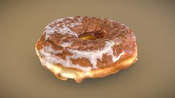 Doughnut Plant Vanilla Bean sugar, snack, fastfood, sweet, dessert, fatty, glazed, coated, sugary