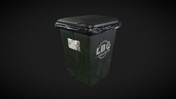 Street Garbage Trash Bin france, paris, ville, prop, dev, trash, can, garbage, props, realistic, bin, look, poubelle, surfacing, rue, urp, substance, painter, modeling, unity, game, 3d, art, street, environment