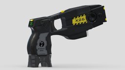Police Issue X26 Taser rifle, grenade, assault, high, soldier, revolver, army, handgun, carbine, generic, semi, long, submachine, defense, equipment, firearm, vr, bullpup, ar, firearms, automatic, machine, battle, pistol, sniper, launcher, personal, semi-automatic, weapon, asset, game, 3d, low, poly, military, shotgun, gun, gear, war, "light", "multiple-barrel"