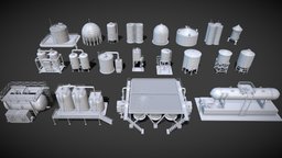 Industrial Tanks tower, power, gas, oil, nuclear, platform, heavy, electrical, boiler, petrol, chemical, fuel, derrick, tank, pipeline, refinery, drawworks, factory, construction, industrial
