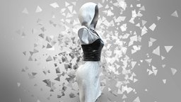 Leather Corset Mid Hoodie Jersey Sleevless Dress leather, club, women, girls, clothes, dress, gray, womens, outfit, jersey, kim, hoodie, hooded, wear, sporty, bebe, corset, ladies, sleeveless, kardashian, pbr, low, poly, female, clothing, black