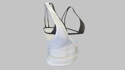 Female Off Shoulder Beach Bikini Tank Top white, fashion, off, girls, cover, top, clothes, summer, beach, tank, womens, shoulder, bikini, wear, pbr, female, black