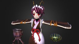 Entoma T-pose unrigged insect, bug, overlord, maid, entoma, anime