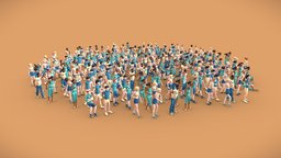 240 Posed Kids school, kids, kid, boy, people, children, polygonal, pack, collection, posed, young, static, character, low-poly, girl, rigged