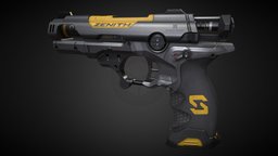 Deus ex fanart, pistol, deus-ex, weapon, 3dsmax, scifi, substance-painter