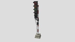 railway signal 16 AM223 Archmodel rail, railroad, transportation, architectural, sign, railway, elements, signal, street