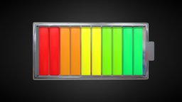 Low Poly Battery battery, low-poly-model, cheap, low-quality, low-poly, cheap-model, low-poly-battery, low-detailed, cheap-battery, chrome-battery, phone-battery, battery-percentage, battery-meter, battery-counter, battery-power, power-percentage