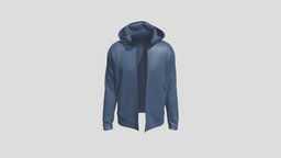 Men Zip-up Hoodie 2 Unzipped cloth, fashion, top, clothes, sports, hood, sweater, costume, outfit, hoodie, sweatshirt, apparel, marvelousdesigner, menswear, sportswear, pullover, hoody, garmet, attrie