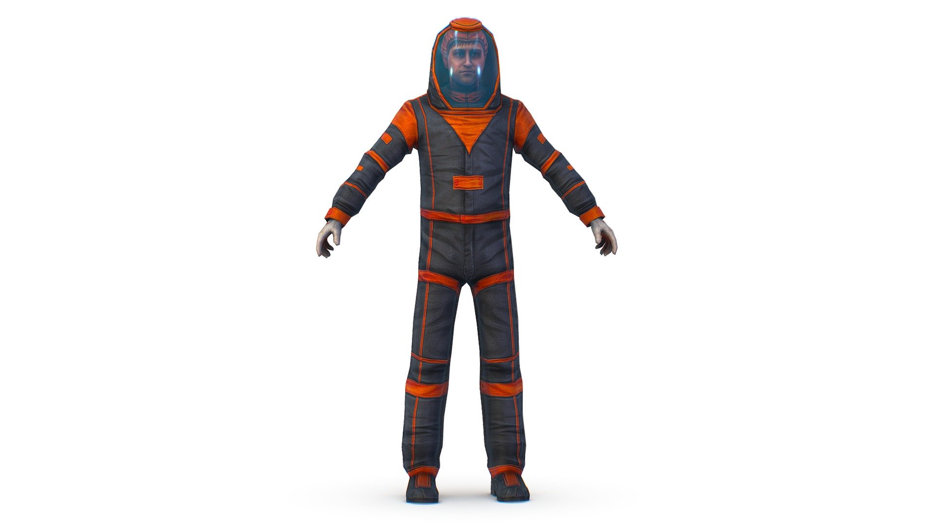 young male lab technician in a chemistry suit - 3dsMax file included/ texture color only. 1024 body and 512 head 3d model