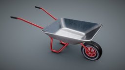 Game-ready Wheelbarrow Clean wheel, lod, garden, unreal, realtime, wheelbarrow, barrow, ue4, unrealengine4, game-asset, unity5, game-model, unity, unity3d, asset, game, lowpoly, steel