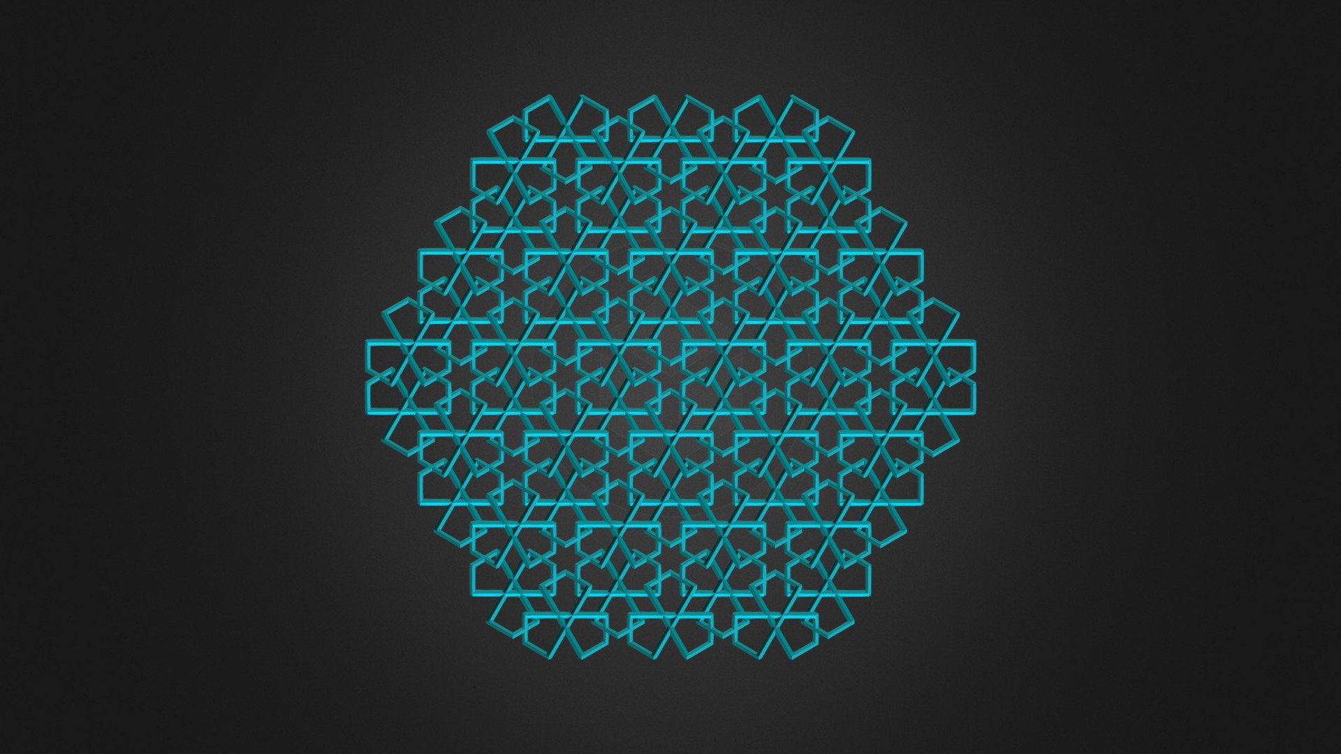 Hexagon based pattern with some rectangular parts, reinterpreted as an isometric view of a cubic 3D structure with some diagonal parts.  

2D reference pictures:  

    

[edit: since then I recognized it in a few movies ▼]  





 - pia_086_003 - 3D model by Frédéric Robin (@robinfredericf) 3d model