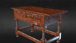 VIntage Desk desk, vintage, display, table, foyer, substancepainter, substance, home, decoration