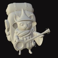 Adventurous Kitten cat, kitty, wip, character, game, zbrush