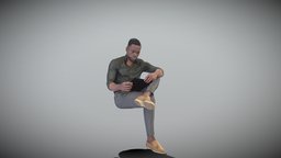 Young man sitting and reading 394 style, archviz, people, sitting, fashion, photorealistic, bodyscan, african, reading, sale, realism, malecharacter, peoplescan, african-american, male-human, blackman, photoscan, realitycapture, photogrammetry, lowpoly, scan, man, male, highpoly, scanpeople, deep3dstudio, realityscan