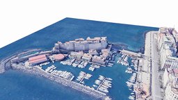Castel dellOvo,castle,napoli,scan,map landscape, italy, photogrametry