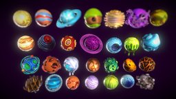 Cartoon Solar System2 solar, props, asset, environment