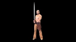 Male Scan body, muscle, fitness, fighting, bodyscan, engine, anatomical, weapon, photogrammetry, asset, model, man, sword, human, male, person, noai, human-engine
