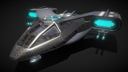 Spaceship with Cockpit, Interior and Bonus crate, cockpit, midpoly, engine, spacefighter, lasergun, powerunit, laserrifle, scifimodels, landinggear, ship-hold, lowpoly, scifi, spaceship, laserturret, scifi-crate, pilot-seat