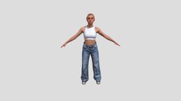 Cleaned APose Scan Unaisa body, anatomy, clean, woman, cleaned, apose, 3d, texture, scan, female
