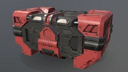 Sci-Fi Loot box crate, storage, exterior, sci, fi, chest, treasure, loot, cargo, box, package, lootbox, scifi, futuristic, container