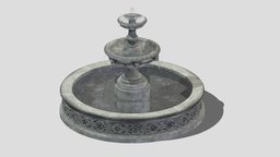 Fountain 01 PBR Realistic garden, exterior, fountain, ornament, park, pool, splash, bubble, outdoor, high-poly, simulation, water, spray, waterfall, place, waterjet, splashing, low-poly, 3d